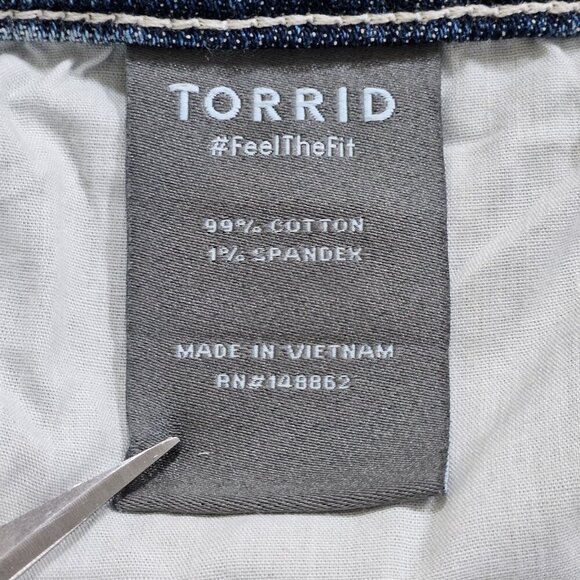 Torrid Jeans Womens 24R Blue Denim High Rise Carpenter Stretch Wide Leg Pockets - Picture 12 of 16